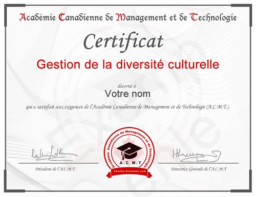 photo du certificat introduction management de l'académie canadienne de Management et de Technologie